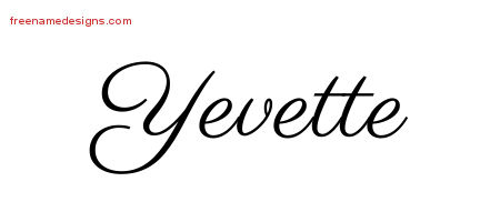 Classic Name Tattoo Designs Yevette Graphic Download