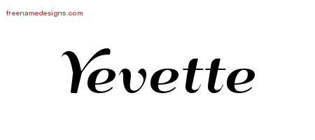 Art Deco Name Tattoo Designs Yevette Printable