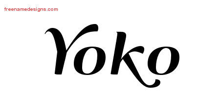 Art Deco Name Tattoo Designs Yoko Printable