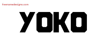 Titling Name Tattoo Designs Yoko Free Printout