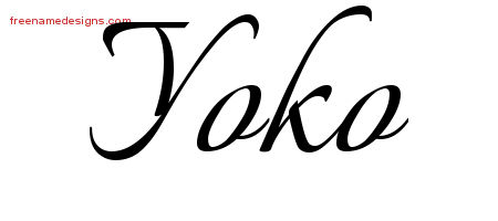 Calligraphic Name Tattoo Designs Yoko Download Free