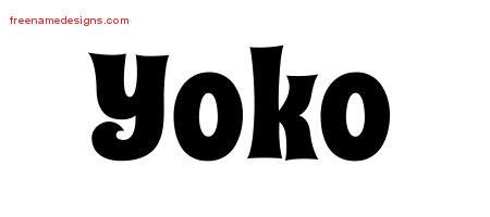 Groovy Name Tattoo Designs Yoko Free Lettering