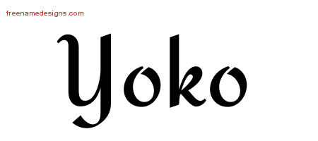 Calligraphic Stylish Name Tattoo Designs Yoko Download Free