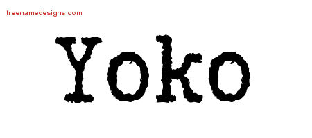 Typewriter Name Tattoo Designs Yoko Free Download