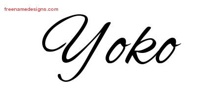 Cursive Name Tattoo Designs Yoko Download Free