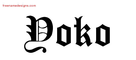 Blackletter Name Tattoo Designs Yoko Graphic Download