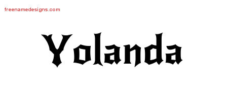 Gothic Name Tattoo Designs Yolanda Free Graphic
