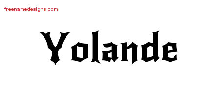 Gothic Name Tattoo Designs Yolande Free Graphic