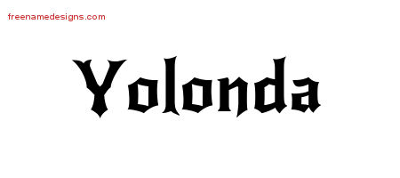 Gothic Name Tattoo Designs Yolonda Free Graphic