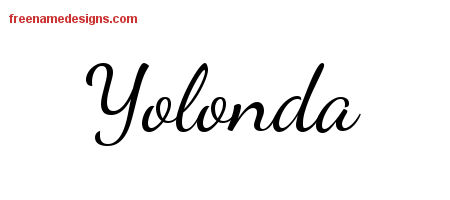 Lively Script Name Tattoo Designs Yolonda Free Printout