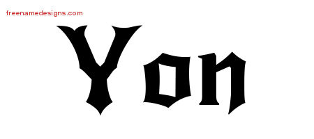 Gothic Name Tattoo Designs Yon Free Graphic