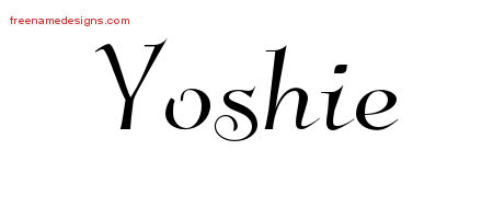 Elegant Name Tattoo Designs Yoshie Free Graphic