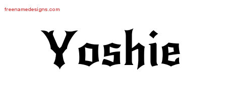 Gothic Name Tattoo Designs Yoshie Free Graphic