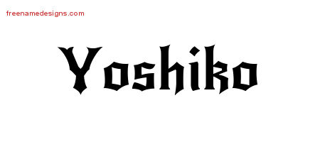 Gothic Name Tattoo Designs Yoshiko Free Graphic