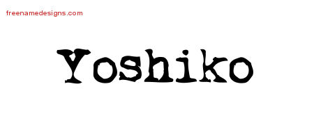 Vintage Writer Name Tattoo Designs Yoshiko Free Lettering