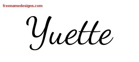 Lively Script Name Tattoo Designs Yuette Free Printout