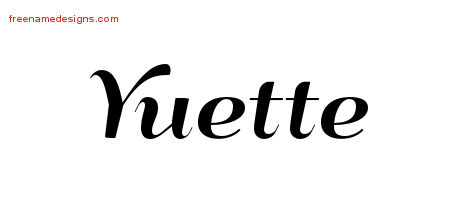 Art Deco Name Tattoo Designs Yuette Printable