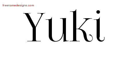 Vintage Name Tattoo Designs Yuki Free Download