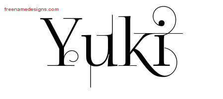 Decorated Name Tattoo Designs Yuki Free