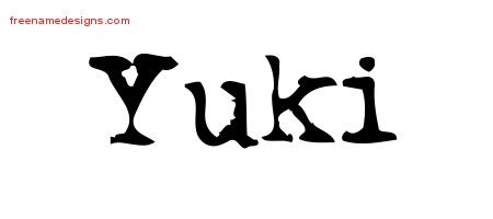 Vintage Writer Name Tattoo Designs Yuki Free Lettering