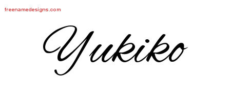 Cursive Name Tattoo Designs Yukiko Download Free