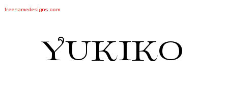 Flourishes Name Tattoo Designs Yukiko Printable