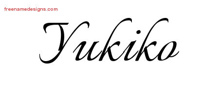 Calligraphic Name Tattoo Designs Yukiko Download Free