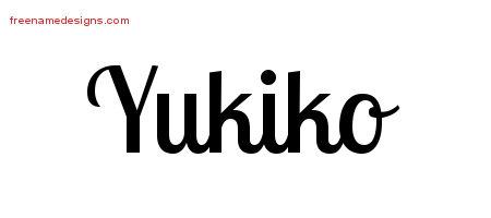 Handwritten Name Tattoo Designs Yukiko Free Download