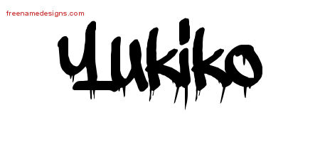 Graffiti Name Tattoo Designs Yukiko Free Lettering
