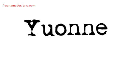 Vintage Writer Name Tattoo Designs Yuonne Free Lettering