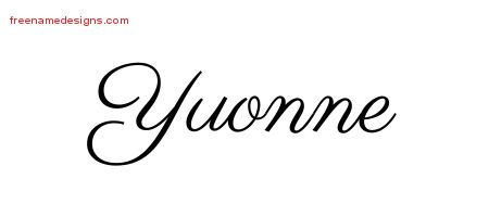 Classic Name Tattoo Designs Yuonne Graphic Download