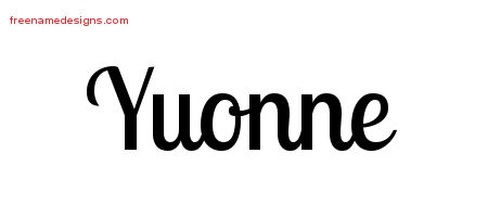 Handwritten Name Tattoo Designs Yuonne Free Download