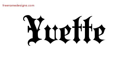 Old English Name Tattoo Designs Yvette Free