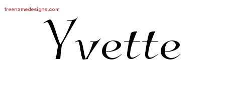 Elegant Name Tattoo Designs Yvette Free Graphic