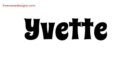 Groovy Name Tattoo Designs Yvette Free Lettering