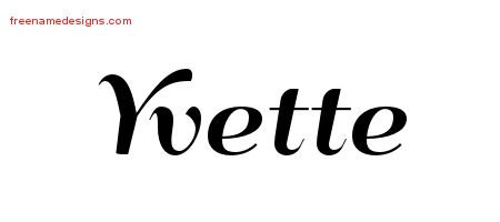 Art Deco Name Tattoo Designs Yvette Printable