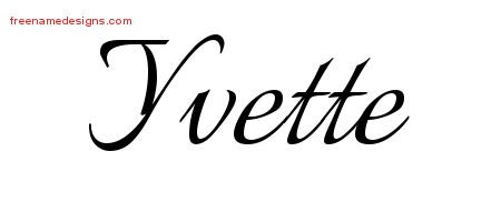 Calligraphic Name Tattoo Designs Yvette Download Free