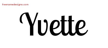 Handwritten Name Tattoo Designs Yvette Free Download