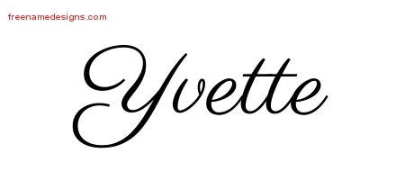 Classic Name Tattoo Designs Yvette Graphic Download