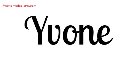 Handwritten Name Tattoo Designs Yvone Free Download