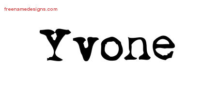 Vintage Writer Name Tattoo Designs Yvone Free Lettering