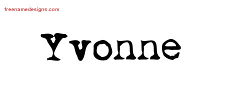 Vintage Writer Name Tattoo Designs Yvonne Free Lettering
