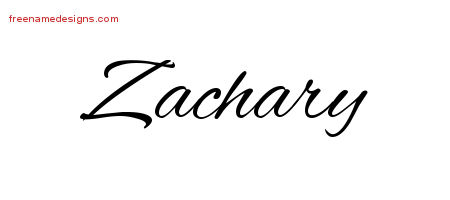 Cursive Name Tattoo Designs Zachary Free Graphic