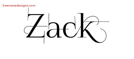 Decorated Name Tattoo Designs Zack Free Lettering
