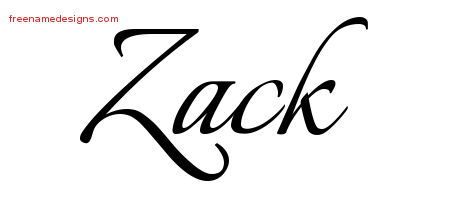 Calligraphic Name Tattoo Designs Zack Free Graphic
