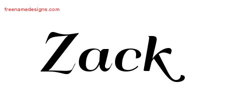 Art Deco Name Tattoo Designs Zack Graphic Download