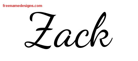 Lively Script Name Tattoo Designs Zack Free Download