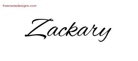 Cursive Name Tattoo Designs Zackary Free Graphic