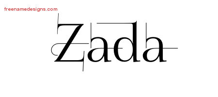 Decorated Name Tattoo Designs Zada Free