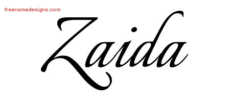Calligraphic Name Tattoo Designs Zaida Download Free
